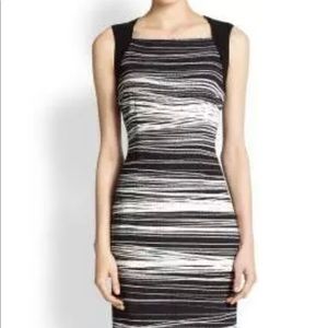Boss Hugo Boss Black White Dipina Sheath Dress 0